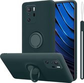 Coque Cadorabo pour Xiaomi POCO X3 GT en VERT LIQUIDE - Coque de protection en silicone TPU souple avec anneau