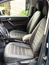 Pasvorm stoelhoezen set Volkswagen Caddy (standaard stoel Trendline) 2015 /m 2020 - Kunst leer zwart
