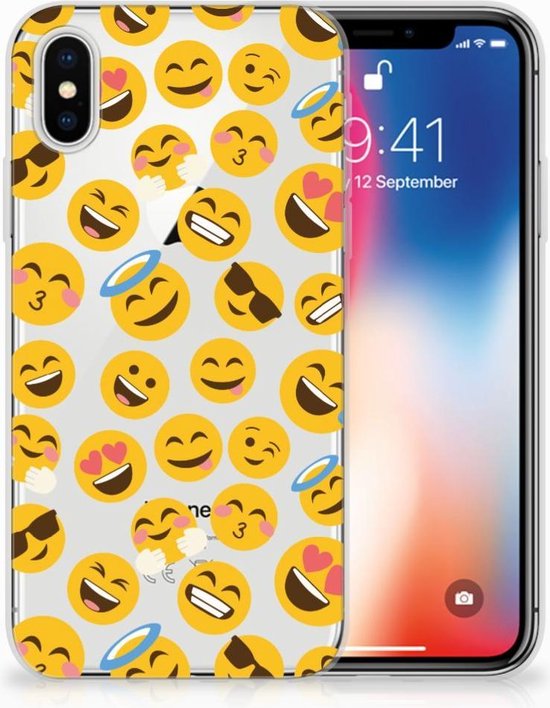 Coque Téléphone pour Apple iPhone X | Xs Housse TPU Silicone Etui Emoji |  bol