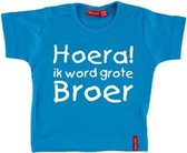 T-shirt |  Hoera! ik word grote broer | aqua | maat 74/80