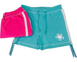 Meisjes short per twee stuks, kleur Capri en Fuchsia KBM59050B Maat 164