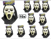 10x Halloween Vynil masker scream + doek kids - Halloween griezel horror scream scary