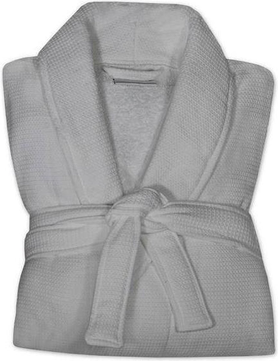 Badjas Wafel Lang L Glacier Grey