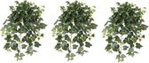 3x Groene Hedera Helix/klimop kunstplant 65 cm voor buiten -  UV kunstplanten/nepplanten - Weerbestendig