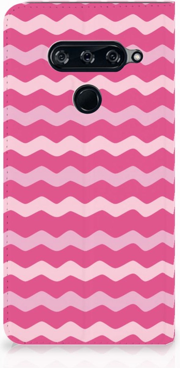 LG V40 Thinq Hoesje met Magneet Waves Pink