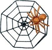 Spinnenweb met gouden spin decoratie