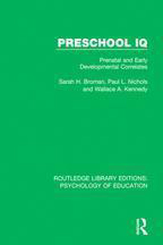 Routledge Library Editions: Psychology of Education - Presch ... - cover