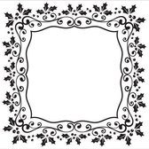 EFE025 Embossing Folder Christmas square holly frame 130x130mm