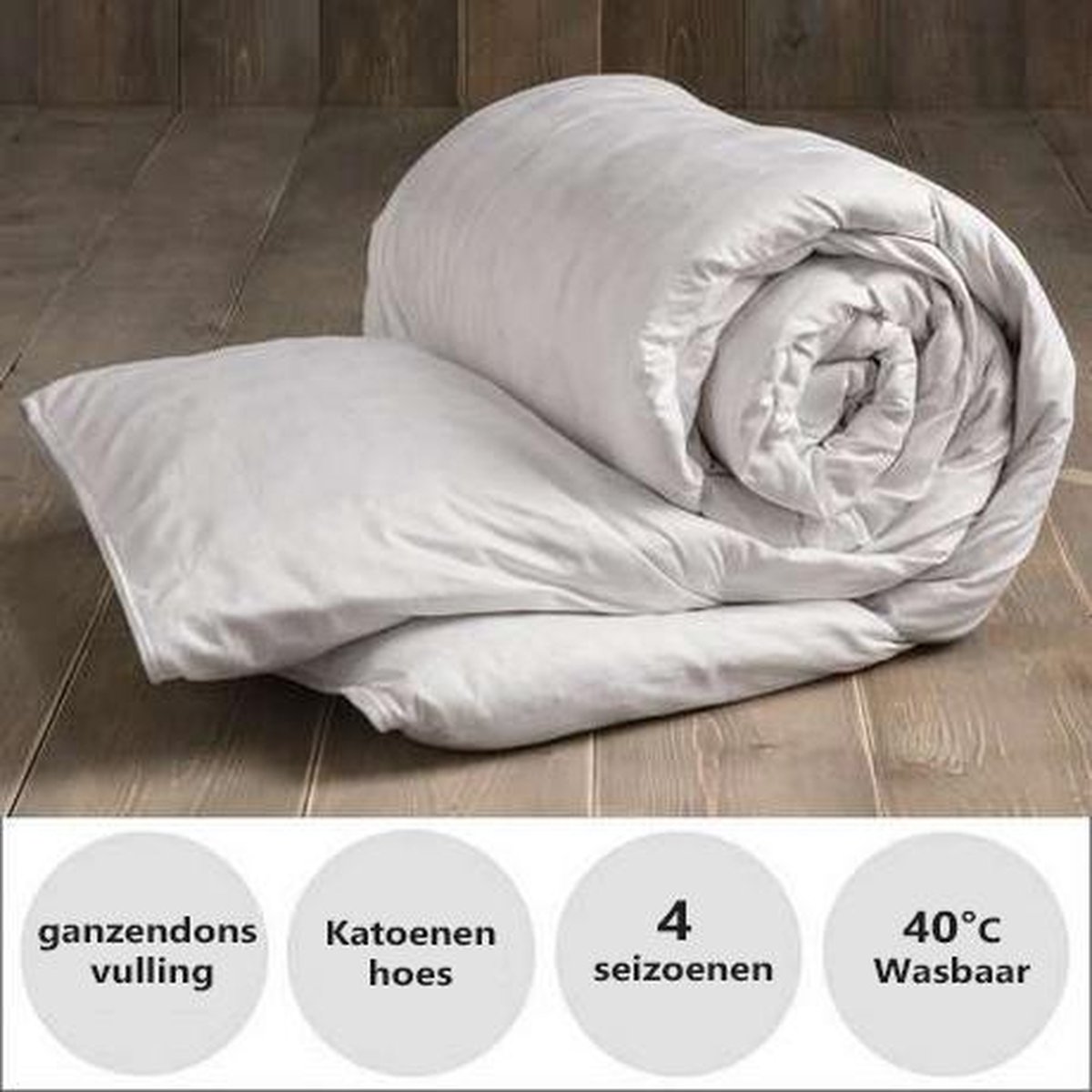 Dekbed - Wellbed Supreme - 4 seizoenen - ganzendons -lits jumeaux - 4 seizoenen - Anti Allergie - 240x220 cm