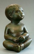 Parastone beeldje  baby zittend - brons - 12 cm hoog