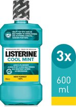 Listerine Cool Mint - Mondspoeling - 3x600ml - Voordeelverpakking
