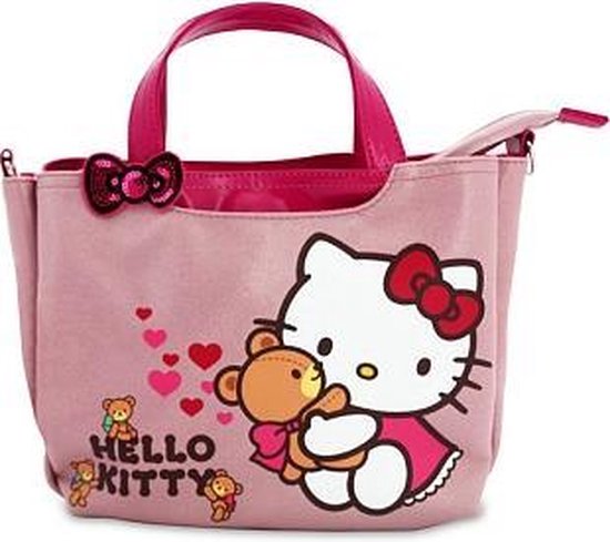 Hello Kitty handtas roze met berenprint bol