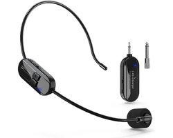 TuseRxln Draadloze Microfoon - Headset - 2,4 GHz - 50 m Bereik - 1 Stuk - Voor Sprekers, Tourguides, Fitnessinstructeurs Wit