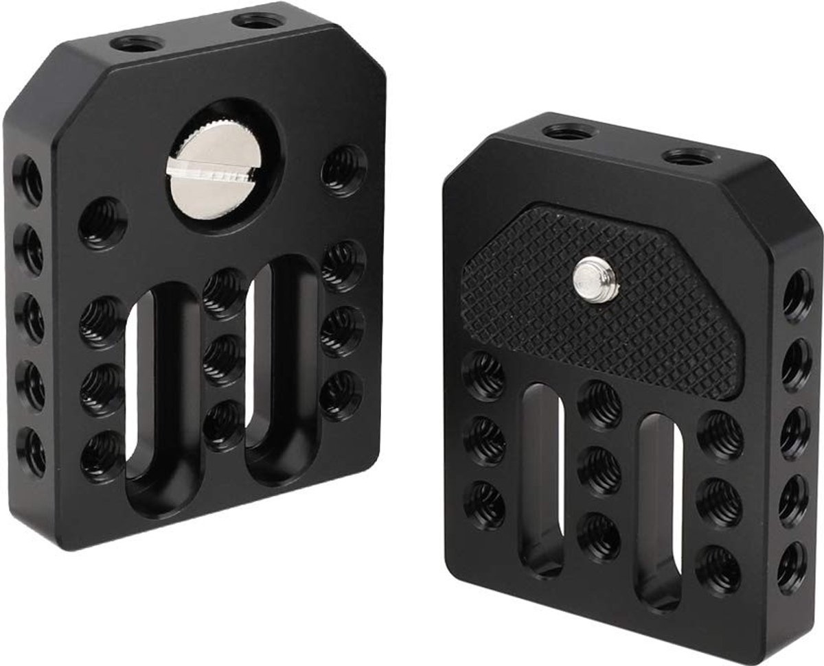 CAMVATE Universele Basisplaat met 1/4" Schroefdraad voor Monitor Cage Kit - Licht en Duurzaam Aluminium, 2 stuks