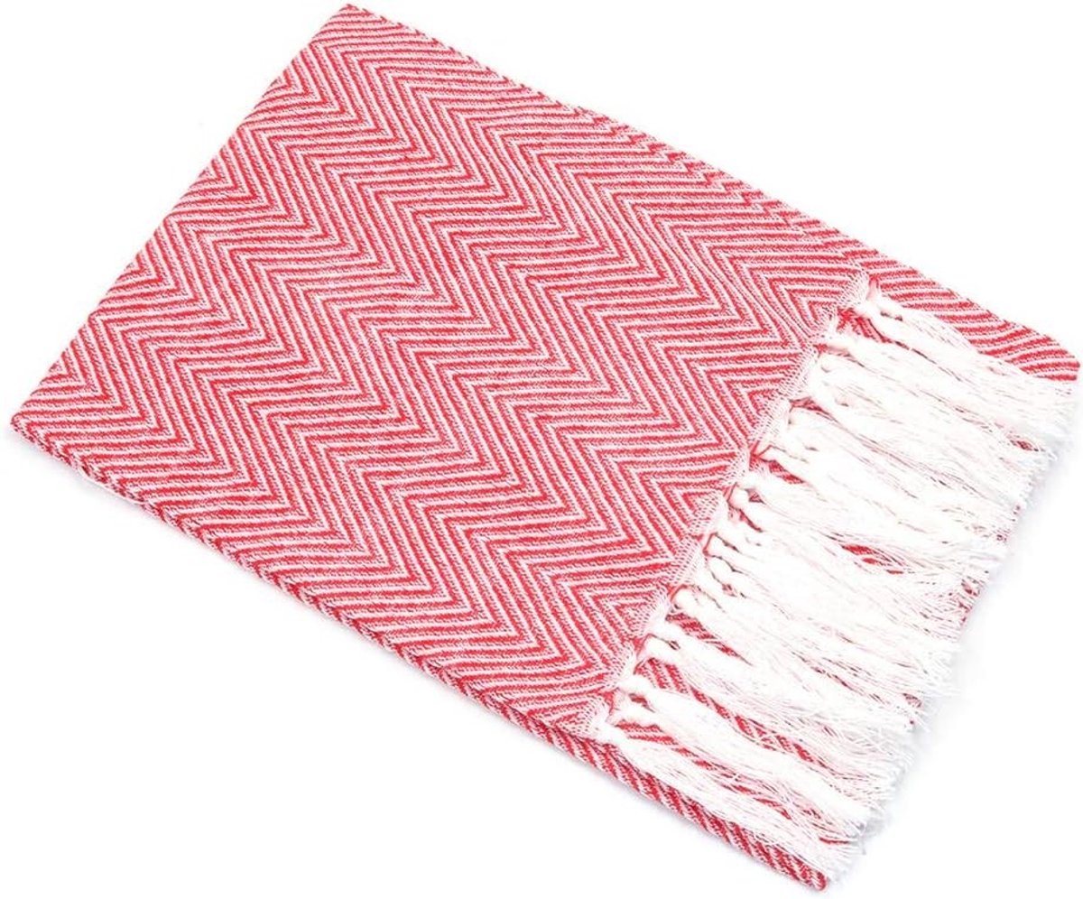 Allecto - Theedoeken - Katoen - Strepen - Rood - Handdoek - Keukenaccessoire - Geschikt voor Badkamer en Keuken