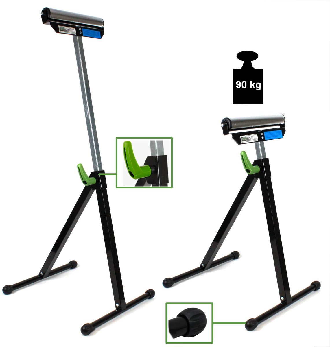 TRUTZHOLM - Rolbok - 90 kg - In hoogte verstelbaar 67-109 cm - Inklapbaar - Snelsluiting - Werkplaats - Staal