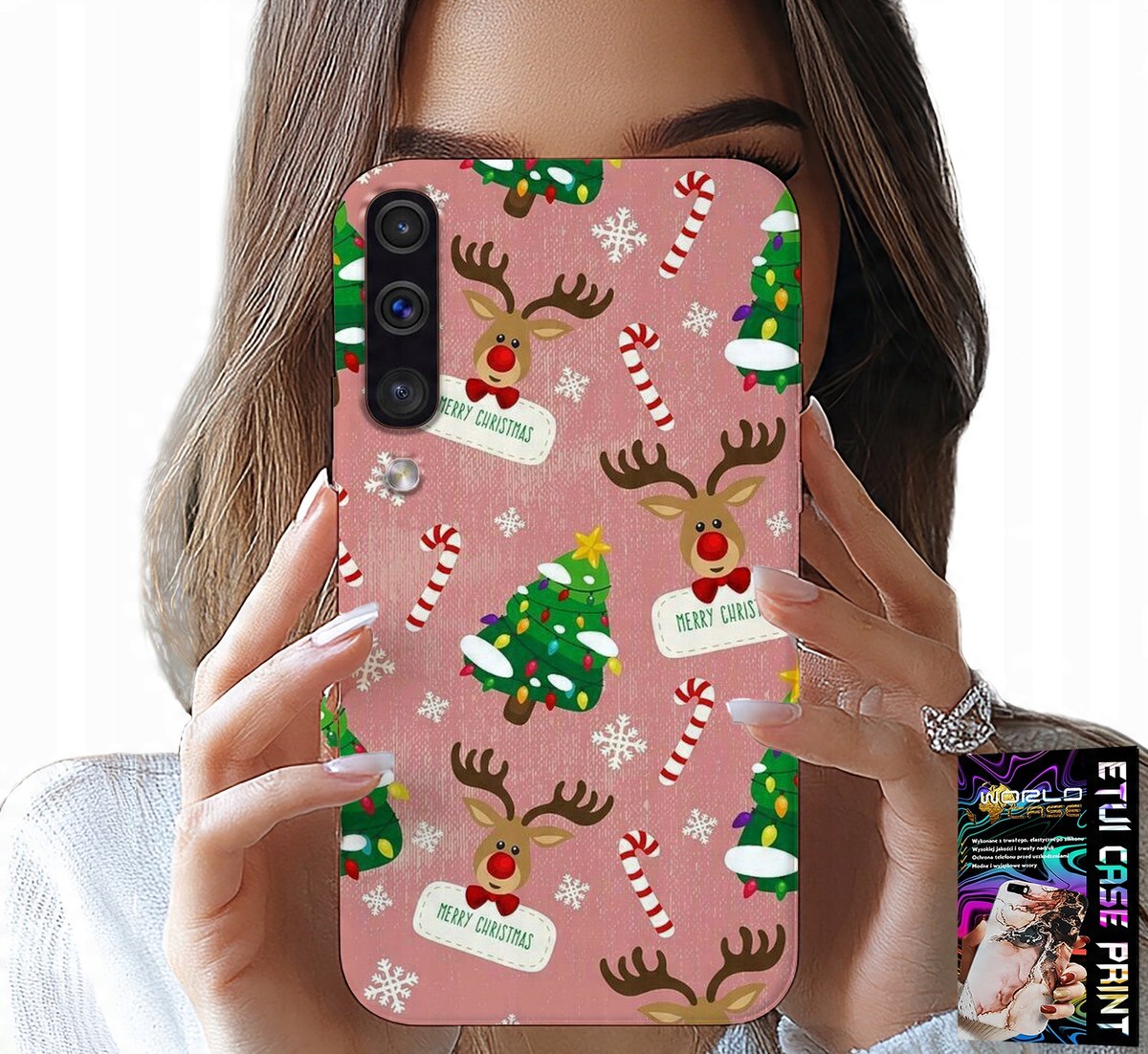HOESJE VOOR SAMSUNG GALAXY A70 - KERSTRENDIER, KERSTBOMEN, SNOEPPATROON