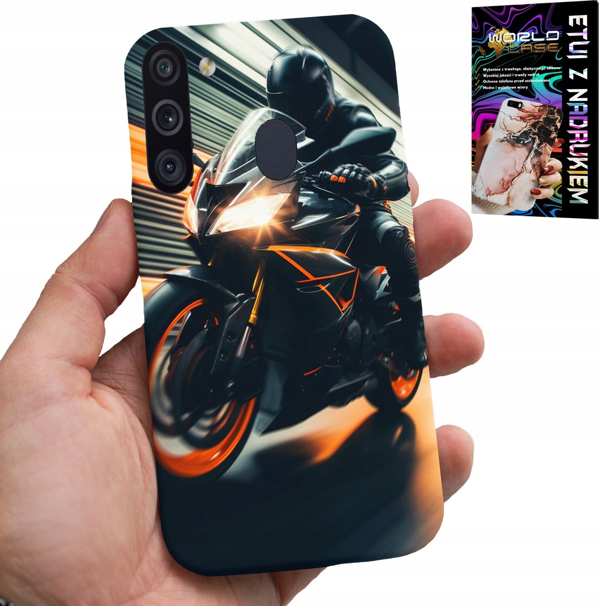 HOESJE VOOR SAMSUNG GALAXY A21 - MOTORFIETS MOTORVENTILATOR MOTORFIETS + GLAS