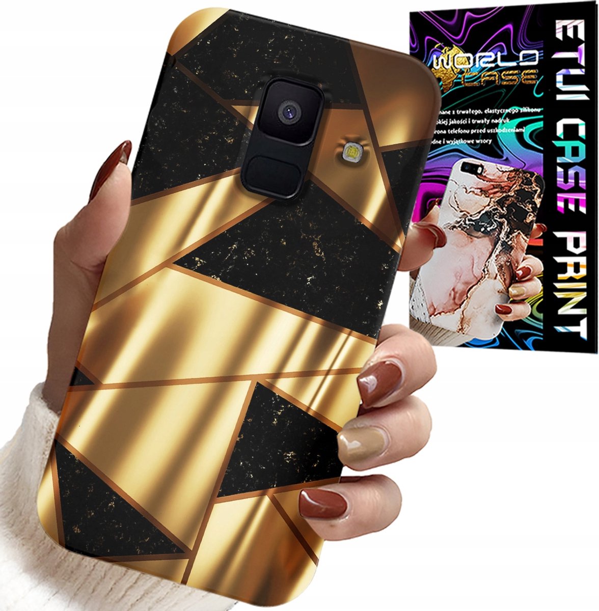 HOESJE VOOR SAMSUNG A6 2018 - ELEGANT GOUDEN PATROON + HYDRO FILM