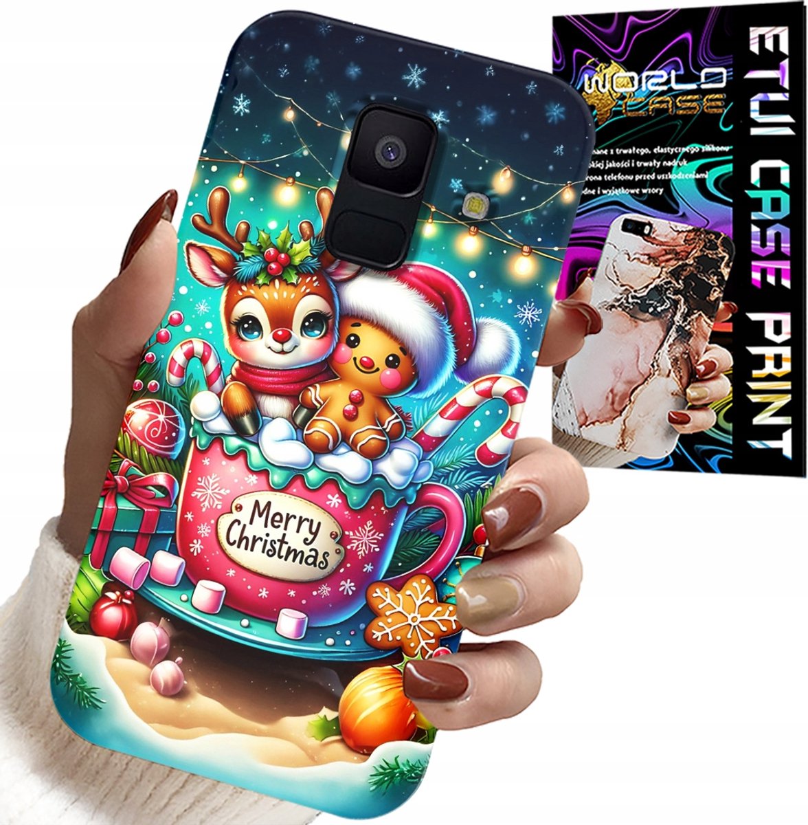 HOESJE VOOR SAMSUNG A6 2018 - RENDIER MET PEPERKOEK VROLIJK KERSTFEEST