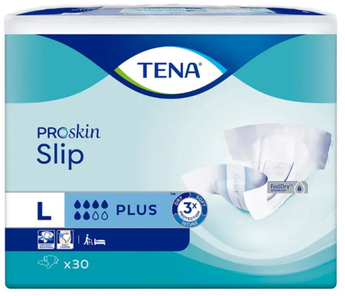 Tena Proskin Slip Plus Large - 3 paquets de 30 protections