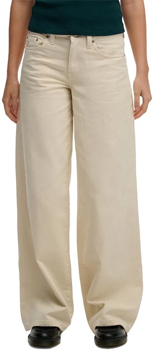 Superdry Mid Rise Baggy Broek 27 30 Vrouw Wit