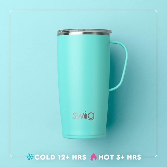 Geïsoleerde Reismok - Thermosbeker Handvat - Koffie Onderweg - Bekerhouder Vriendelijk - 625 ml Inhoud - Onder de Zee — afbeelding 5