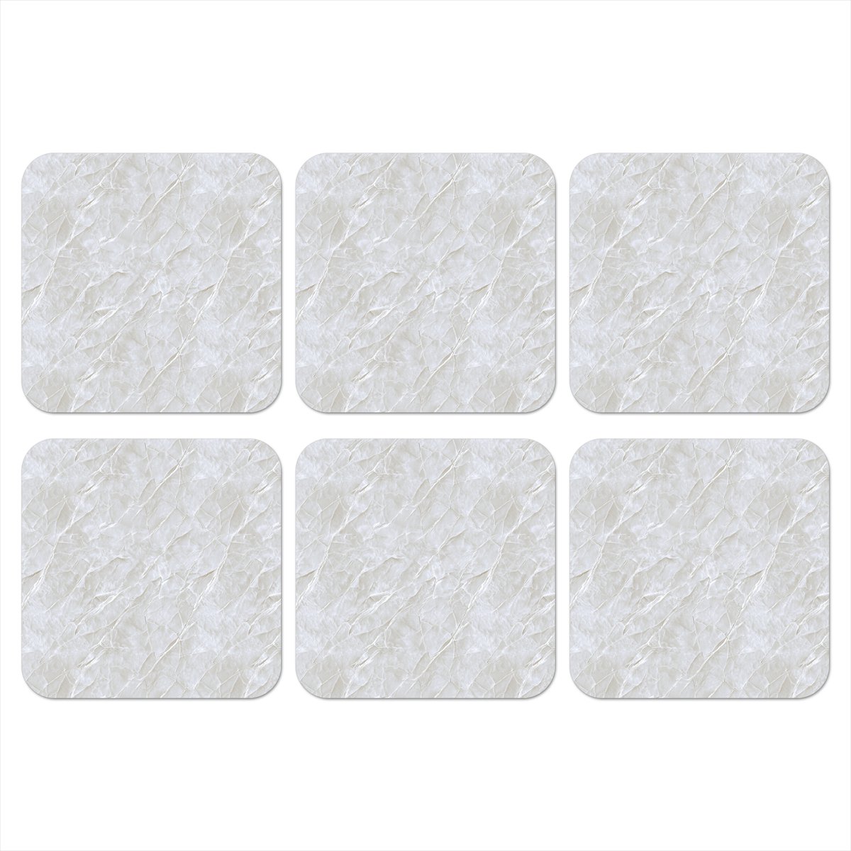Onderzetters voor glazen - Oppervlakte - Textuur - Grijs - 10x10 cm - Glasonderzetters - 6 stuks