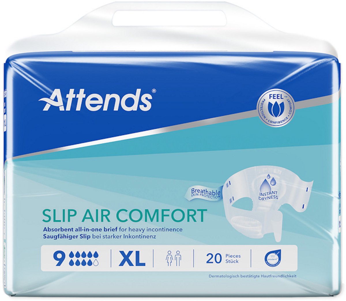 Attends Slip Air Comfort 9 XL - 1 paquet de 20 protections