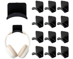 12-pack hoofdtelefoonhangers - koptelefoon standaard – headset stand - Opbergoplossing voor hoofdtelefoons - Zwart