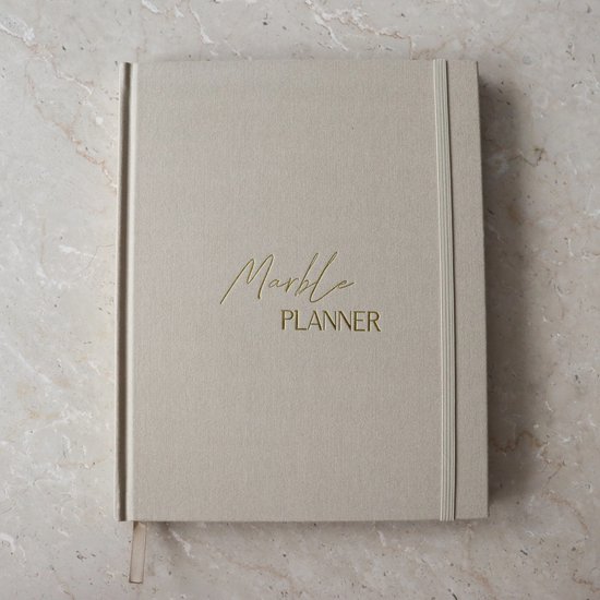 Marble Planner Linnen - Beige - Weekplanner & Agenda - Maandplanner Dagplanner - Kantoor & School