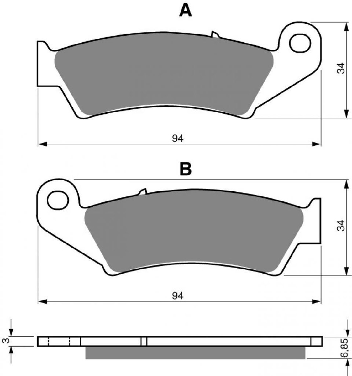 Plaquette de frein Gold Fren pour Moto Chinois 125 motocycle Neuf