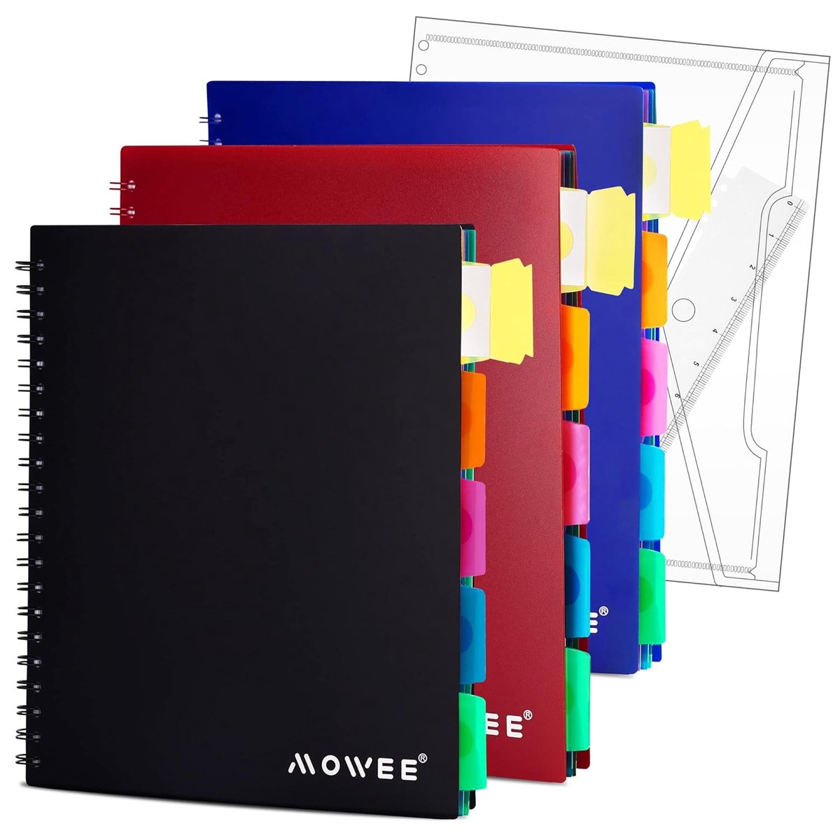 Spiraal Notitieboek - College Schriften - Studie Werk - Vijf Vakken Systeem - Multicolor