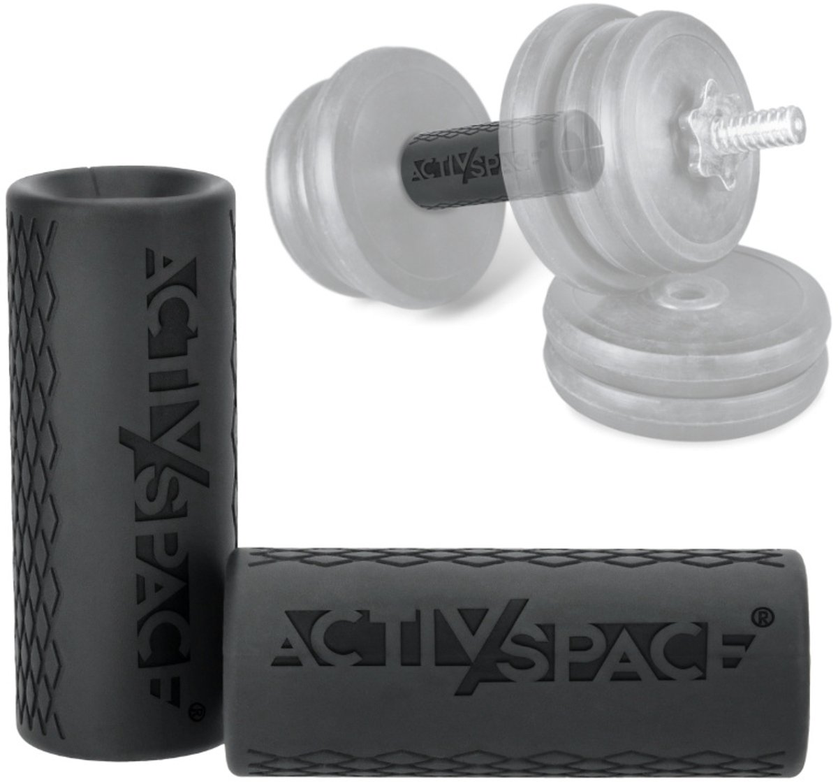Activ Space - Fat Grip Opzetstukken - Zwart - Silicone - 2 stuks