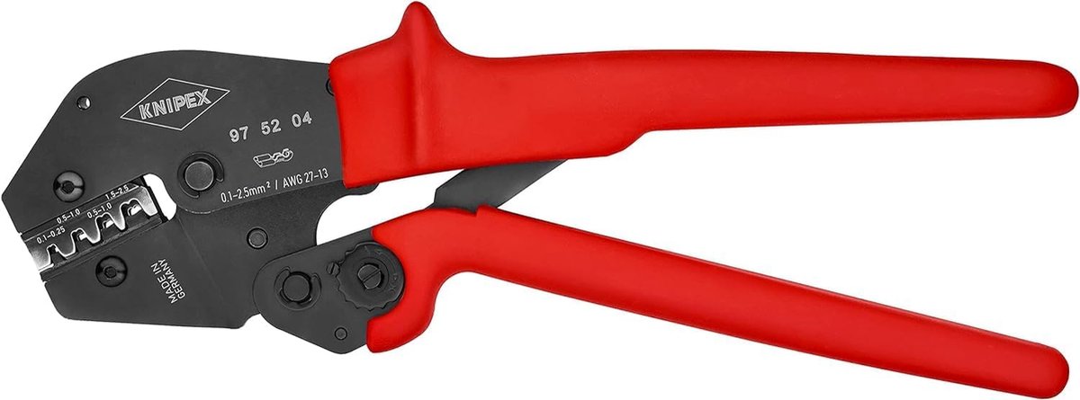 Krimptang - Handgereedschap - Connectoren Krimpen - Dubbele Hefboom - 250 mm - Rood