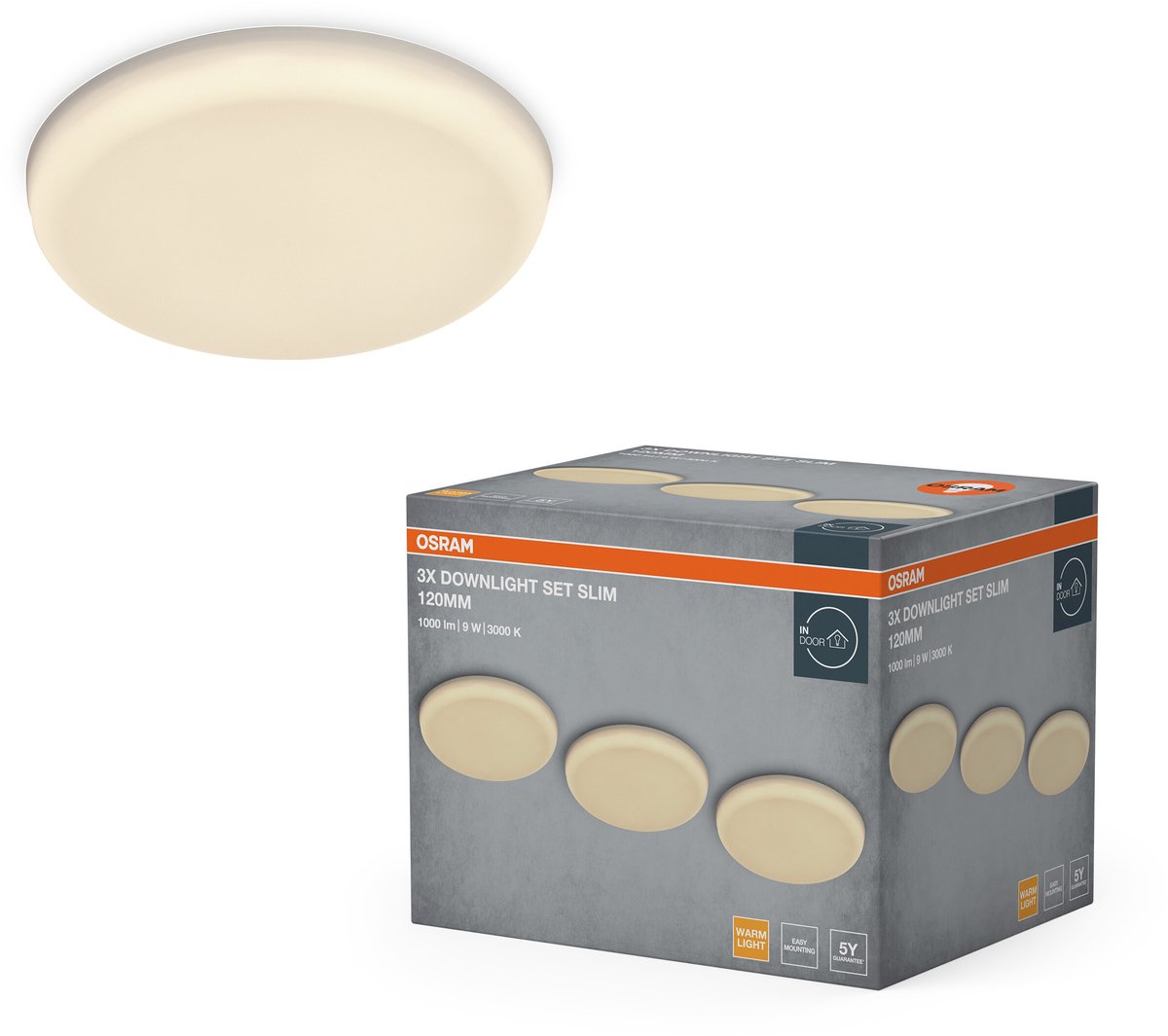 OSRAM Essential LED inbouwspot Verstelbaar 120mm 9W, downlight verstelbaar 810lm warm wit
