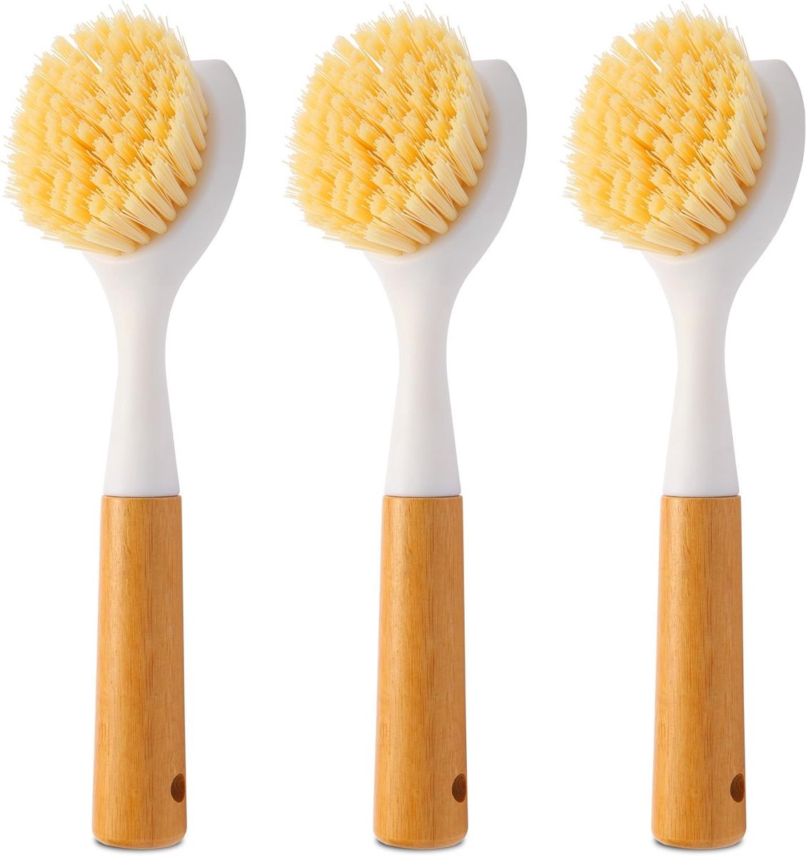 Afwasborstelset - Keuken Schrobbers - Grondig Reinigen - Ingebouwde Schraper - 23x6x6 CM - Wit