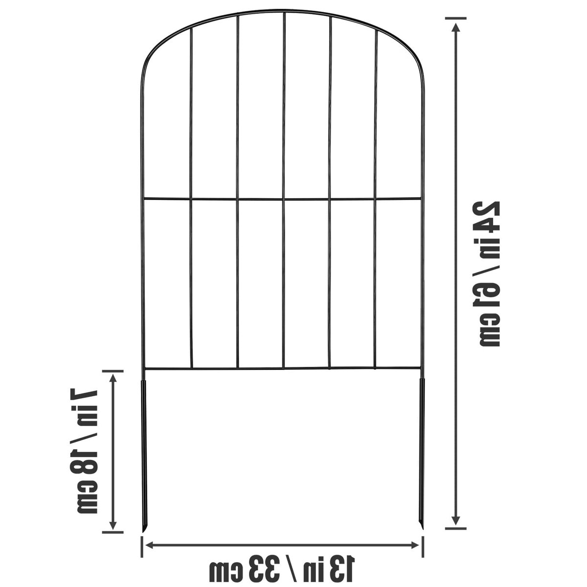 Tuinhek - Hek - Tuinhekken - Tuinpoort - Tuinhekjes Metaal - 24x13 in - Sierhekset zonder 