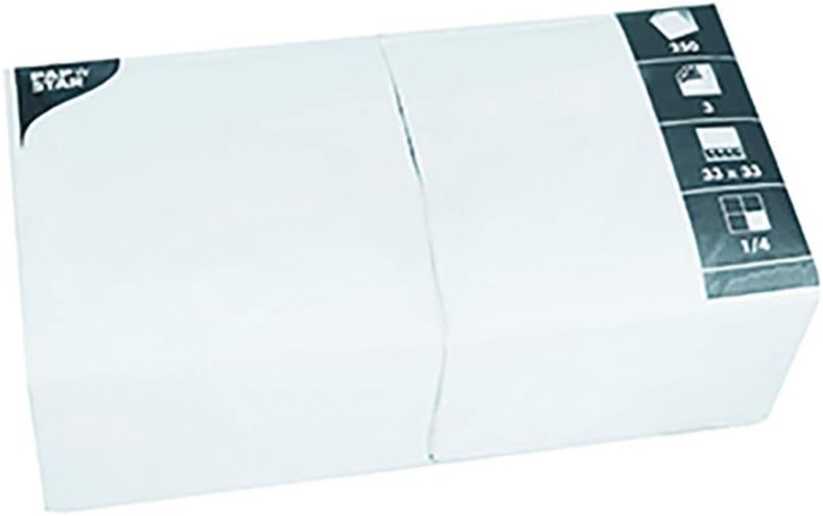 Witte Servetten - Papieren Doekjes - Tafel Dekken - 3-Laags Absorberend - 330x330 mm
