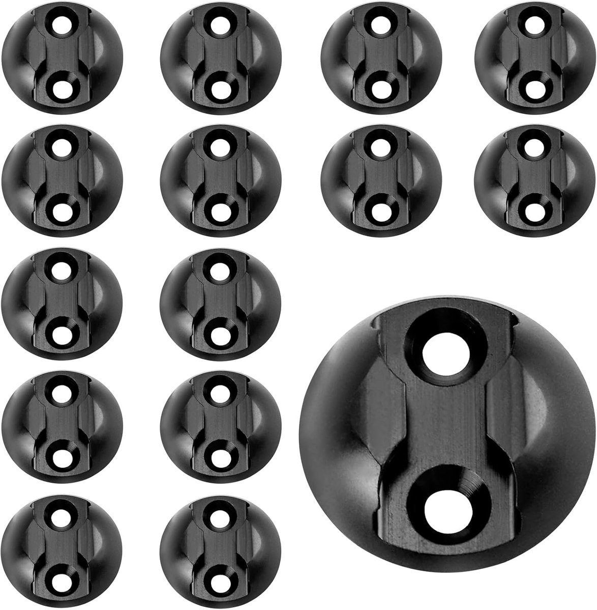 Ankerpunten Set - Ladingbeveiliging - Vastzetten Lading - Lichtgewicht Aluminium - 44mm Diameter - Zwart