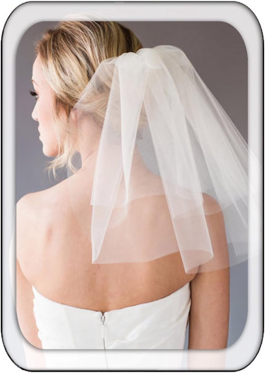 Bruidssluier - Trouwsluier bruiloft - Bruidsmode accessoire - Twee lagen - Schouderlengte - Wit