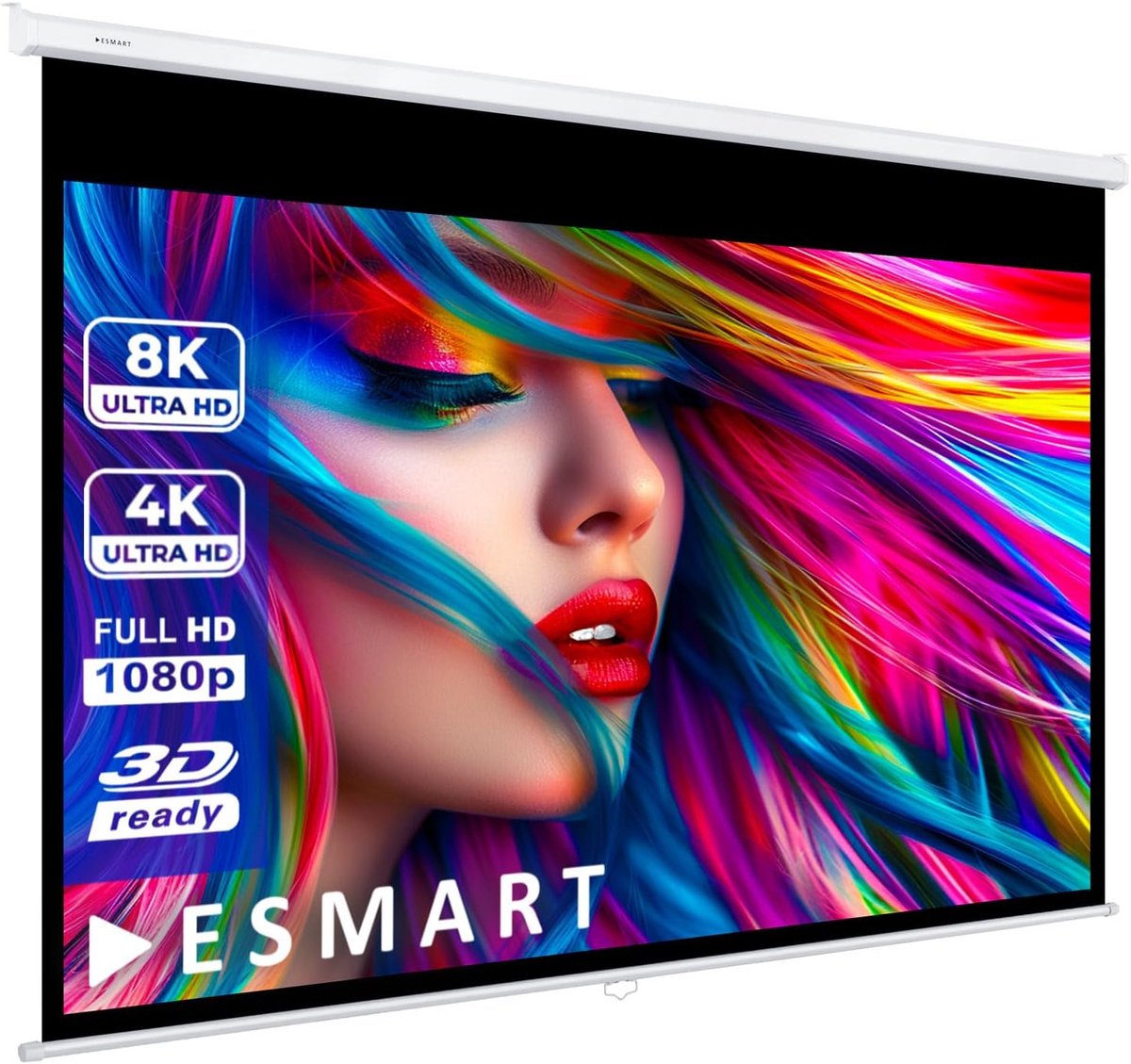 Rolgordijn Projectiescherm - Thuisbioscoop Scherm - Films Presentaties - Mat Wit Canvas - 237x148cm 16:10