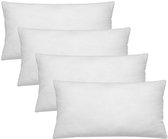 Set van 4 stuks - Binnenkussen 30x50 cm | Vulkussen - extra gevuld - 240 gram | Kussenvulling 100% polyester