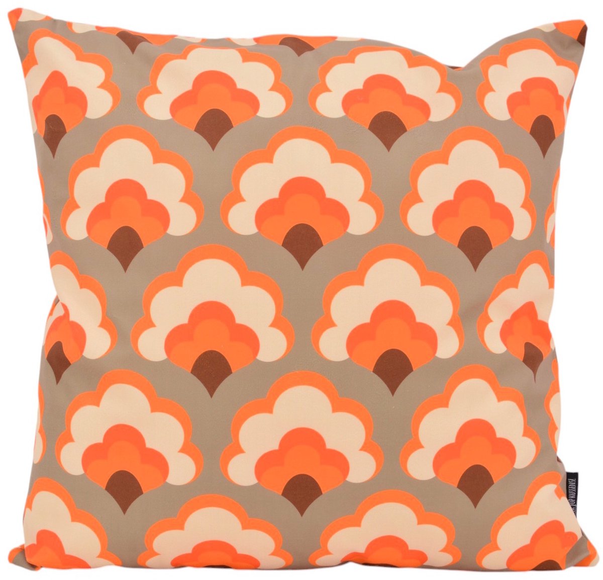 Gek op Kussens! Sierkussen Retro Style #10 | 45 x 45 cm | Katoen/Polyester Grijs-Oranje