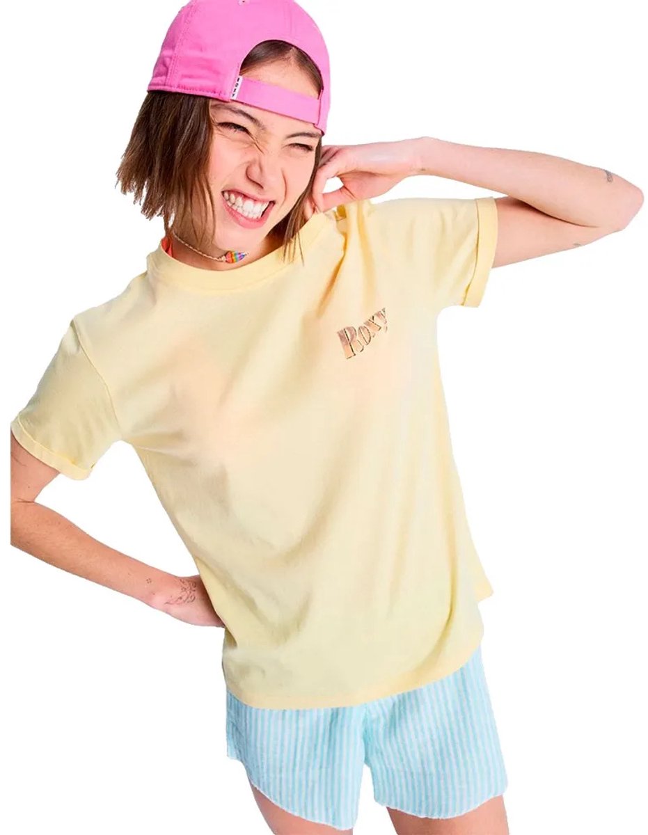Roxy Oceanregular Poster T-shirt Met Korte Mouwen S Vrouw Golden Haze