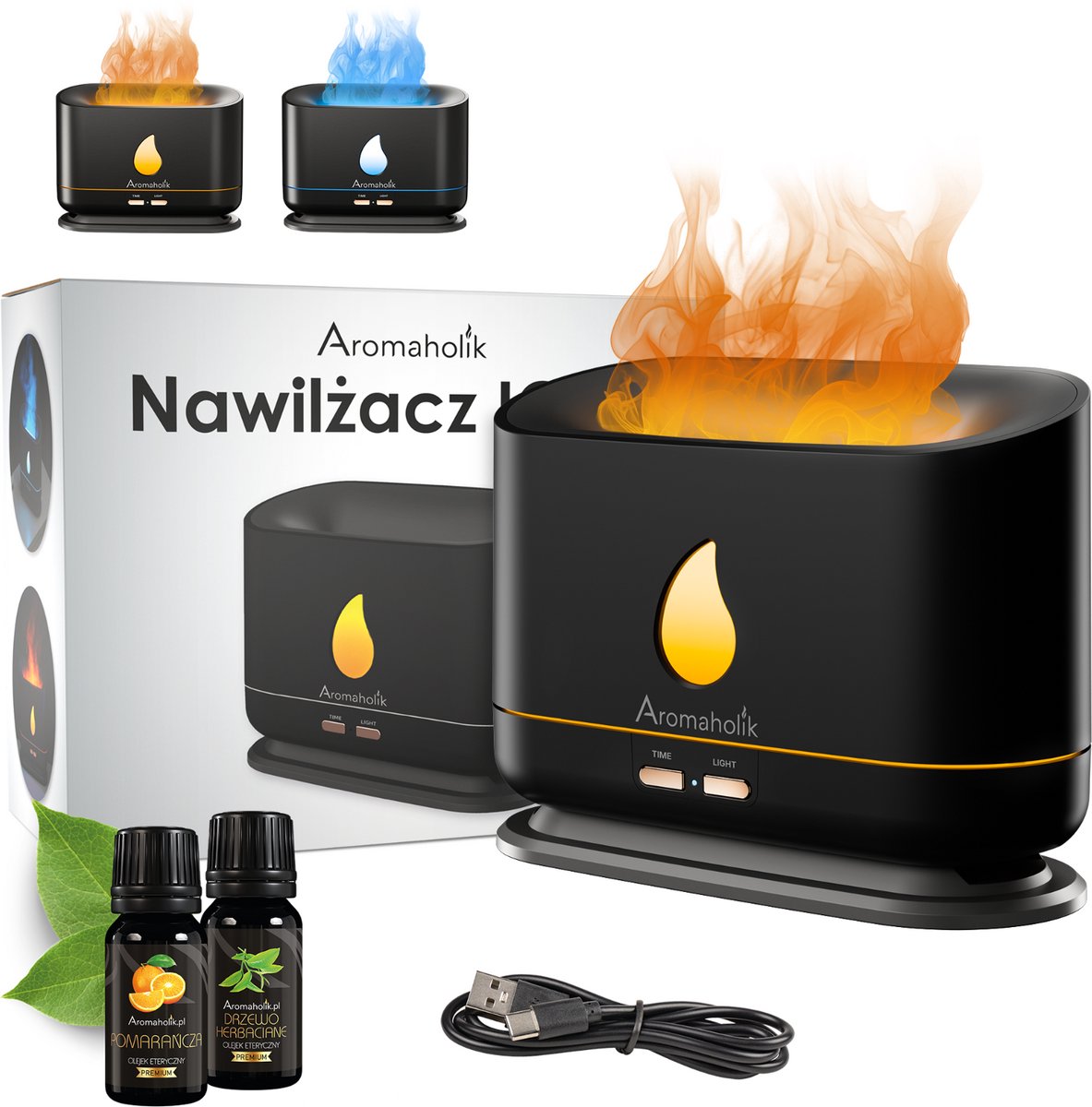 IGNIS - Aroma Diffuser & Luchtbevochtiger - Vlammen Effect LED - 200ml - Inclusief Gratis Etherische Olie