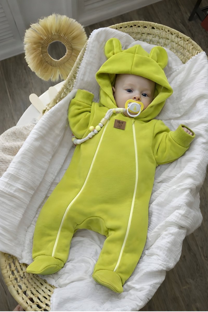 Dartomik Abcdefg-baby - Baby Jumpsuit - Twee Ritsen - Lente/Herfst - Limoen