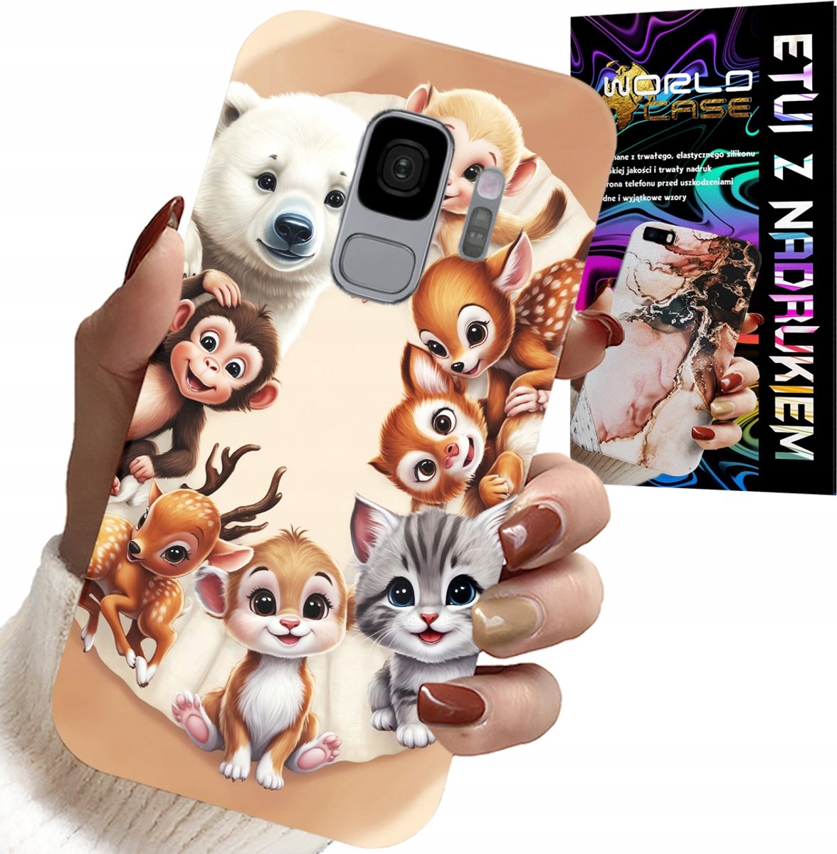 HOESJE VOOR SAMSUNG GALAXY S9 - ACHTERKANT VOOR KINDEREN MET BOSDIERAFDRUK