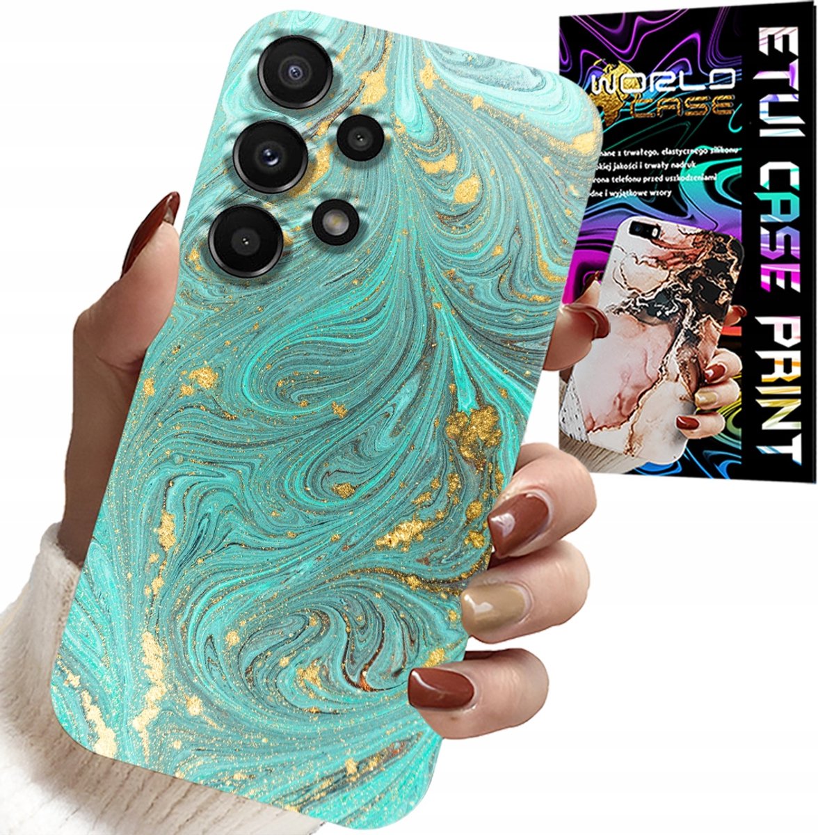 HOESJE VOOR SAMSUNG GALAXY A32 5G - MARMERPATROON + GEHARD GLAS