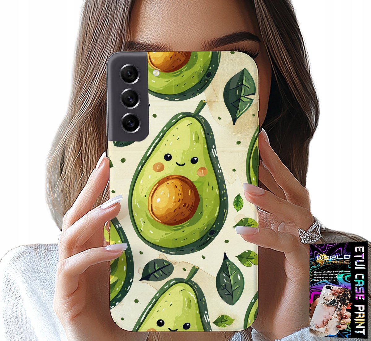 HOESJE VOOR SAMSUNG GALAXY S21 FE - LEUKE HOES MET LACHENDE AVOCADO